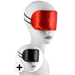 Large masque satin lot de 2 rouge et noir 