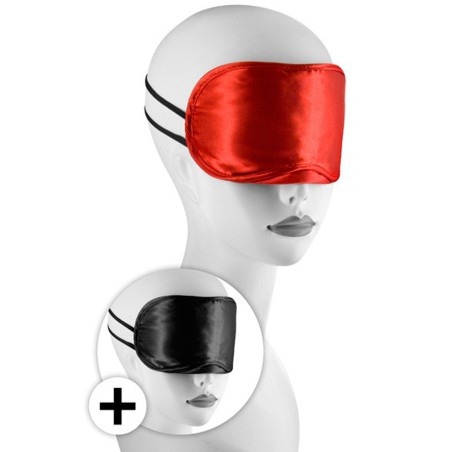 Large masque satin lot de 2 rouge et noir 