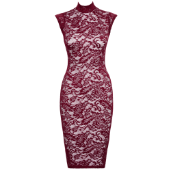 Robe moulante en dentelle rouge bordeaux - Cottelli