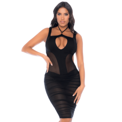 Robe noire semi transparente dos nu 