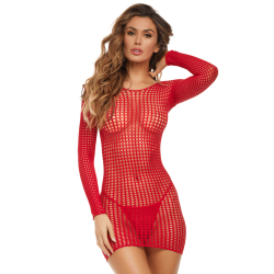 Robe résille fantaisie rouge 