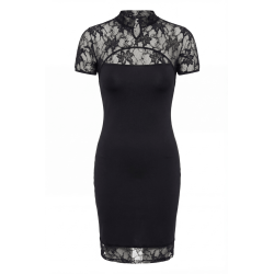 Robe courte col dentelle Athéna