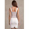 Robe sensuelle et habillée avec maille transparente blanche