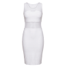 Robe sensuelle et habillée avec maille transparente blanche