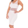 Robe sensuelle et habillée avec maille transparente blanche