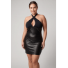 Robe noire simili cuir Margot