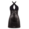 Robe noire simili cuir Margot