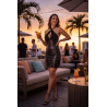 Robe noire simili cuir Margot
