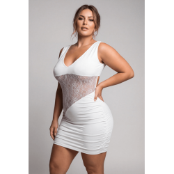 Robe blanche large décollectée Olivia