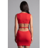 Robe rouge large décollectée Olivia