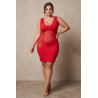Robe rouge large décollectée Olivia