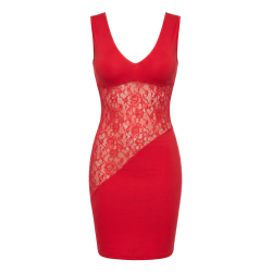 Robe rouge large décollectée Olivia