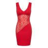 Robe rouge large décollectée Olivia