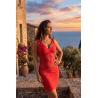 Robe rouge large décollectée Olivia