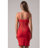 Robe décollectée rouge Emilia