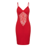 Robe décollectée rouge Emilia