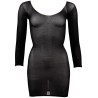 Robe en résille noire transparente, manches longues 
