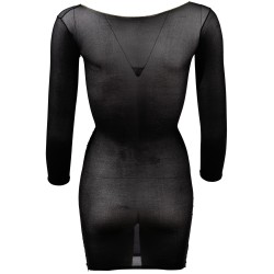 Robe en résille noire transparente, manches longues 