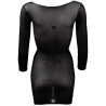 Robe en résille noire transparente, manches longues 