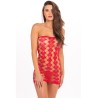 Robe motif cœur en résille rouge 
