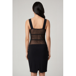 Robe sensuelle et habillée avec maille transparente noire