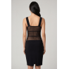 Robe sensuelle et habillée avec maille transparente noire