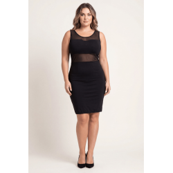 Robe sensuelle et habillée avec maille transparente noire