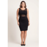 Robe sensuelle et habillée avec maille transparente noire