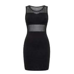 Robe sensuelle et habillée avec maille transparente noire