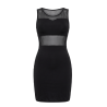 Robe sensuelle et habillée avec maille transparente noire
