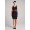 Robe sensuelle et habillée avec maille transparente noire