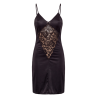 Robe cocktail noire empiècements dentelle